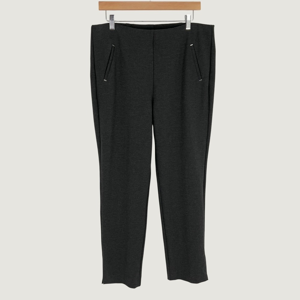 Chico's Women Ponte Knit High Rise Pull On Ankle Pant Size 12 Gray Office Career